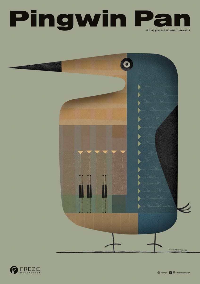 Vintage-inspired Penguin art print on fine art paper with embossed seal