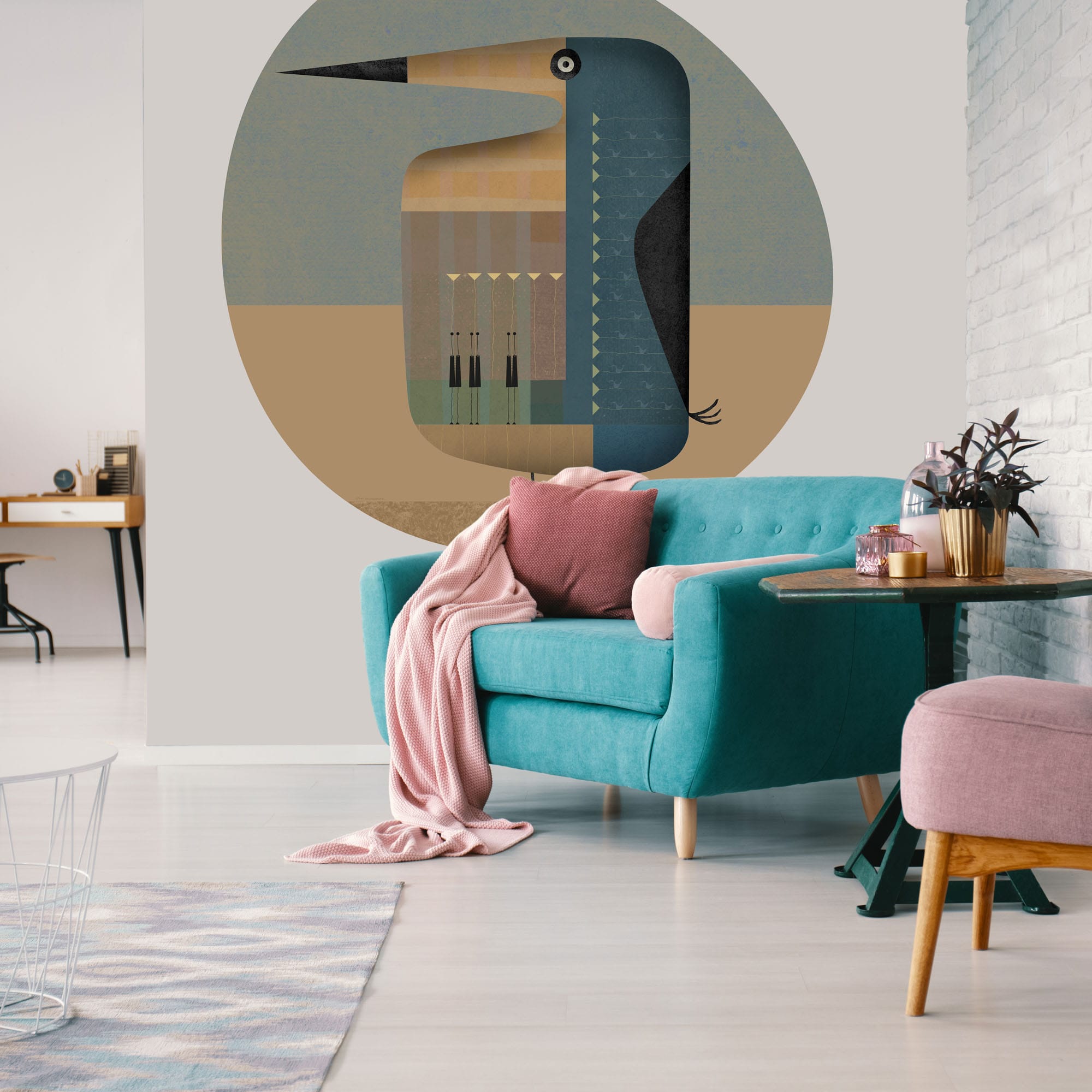 Removable wall art application on a designer cabinet - FREZO FORM