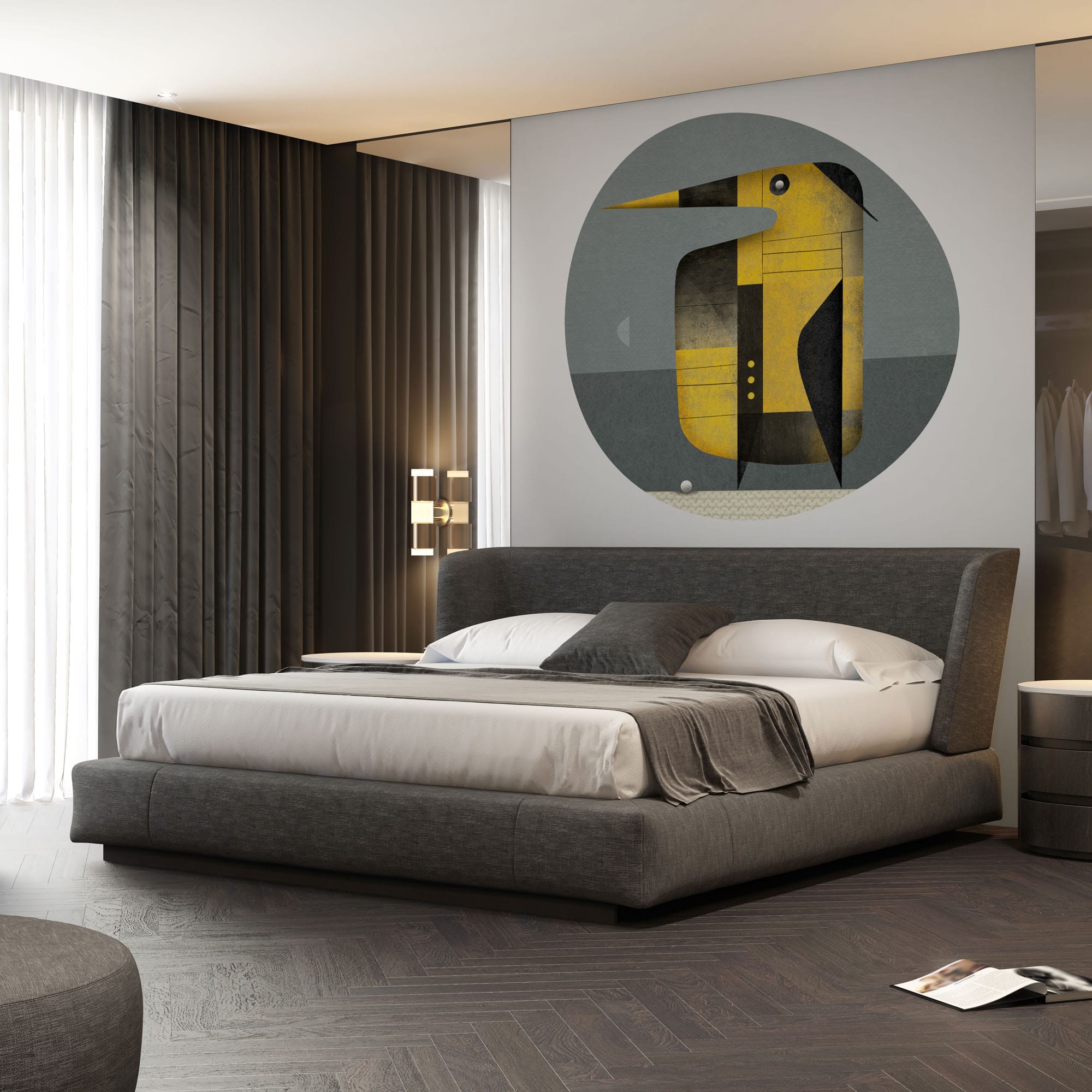 Removable wall art application on a designer cabinet - FREZO FORM