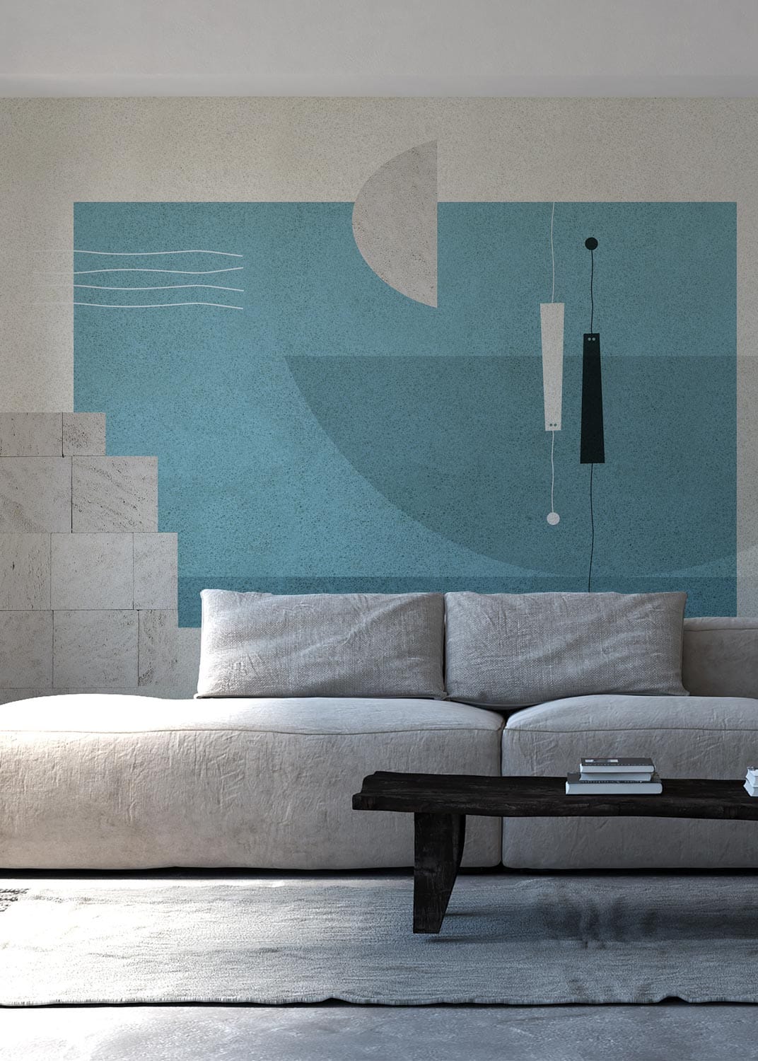 Art wallpaper by FREZO with a mid-century modern pattern.