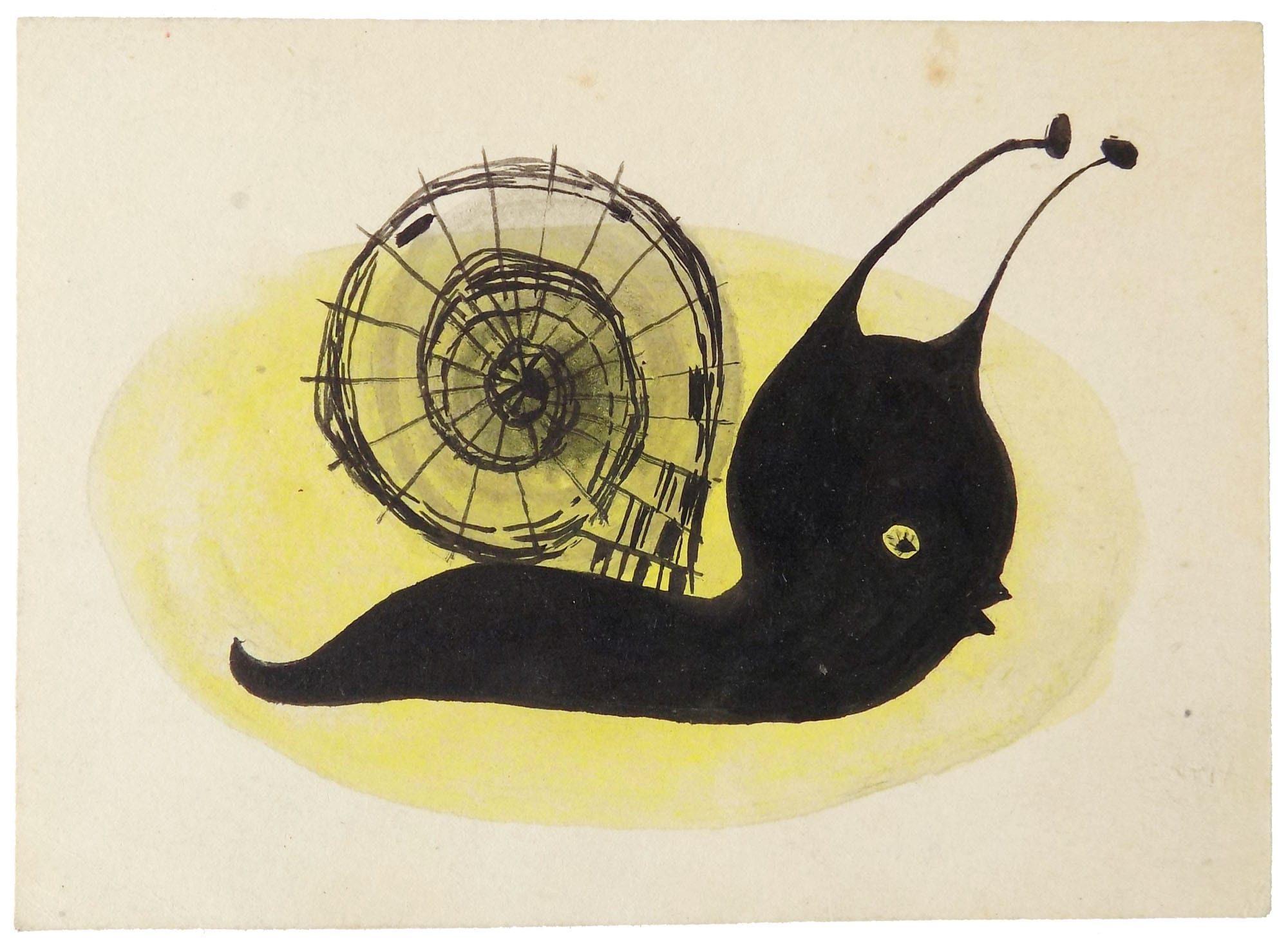 1950s archival color study by Franciszek Michałek, original painting for a nursery school in Łęczyca, Poland, ZOO collection.
