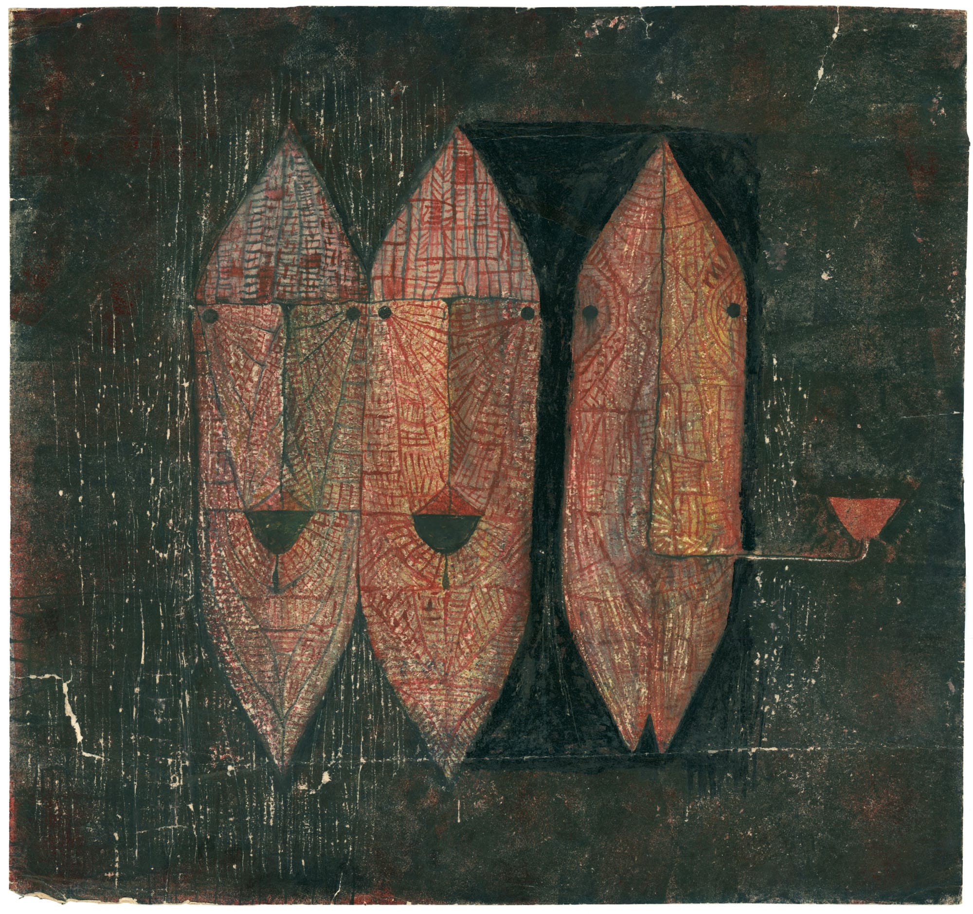 Original 1960s surrealist painting by Franciszek Michałek, dreamlike avant-garde art for Surrealismus collection.