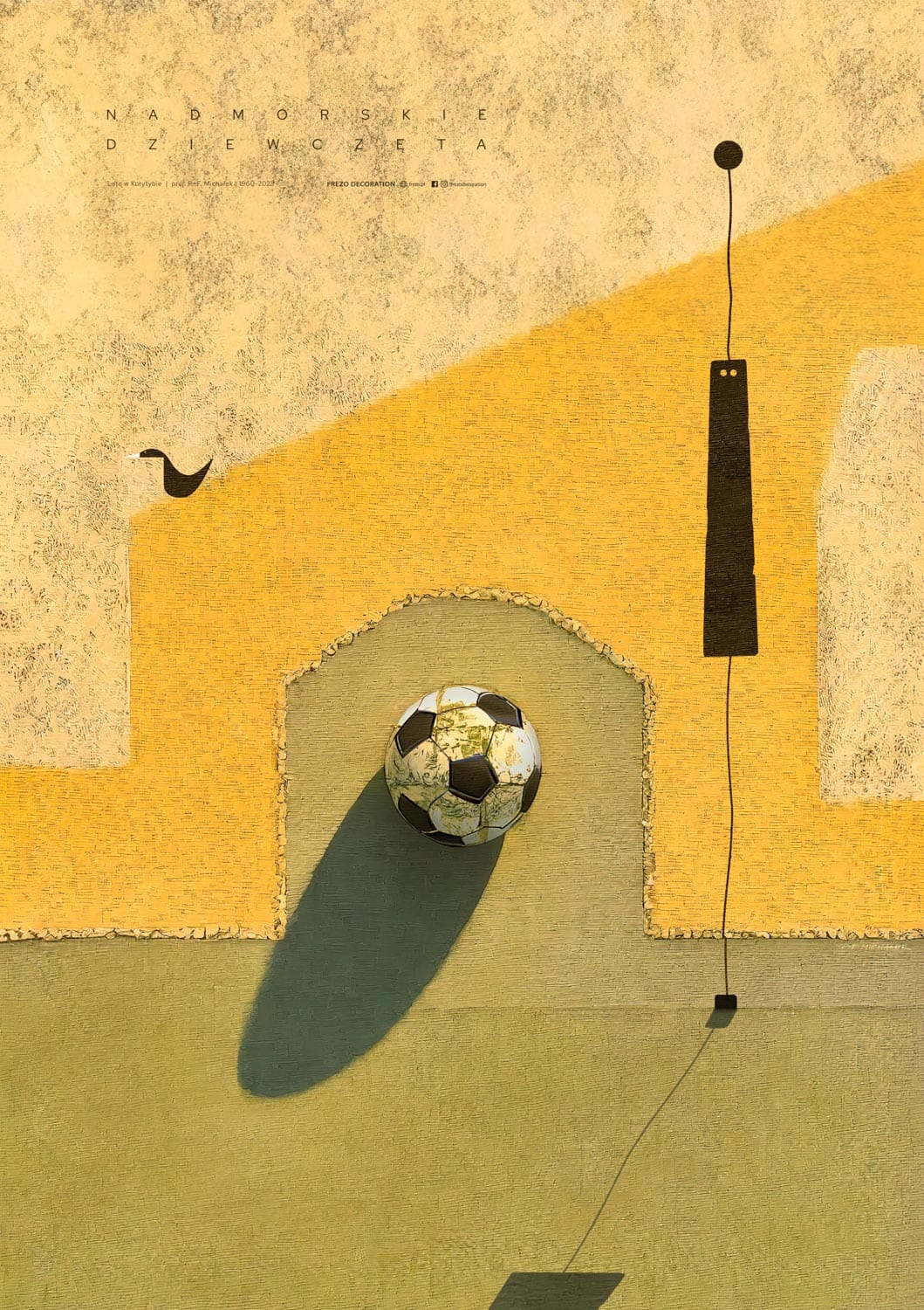 Vintage-style art poster by FREZO featuring a mid-century modern design