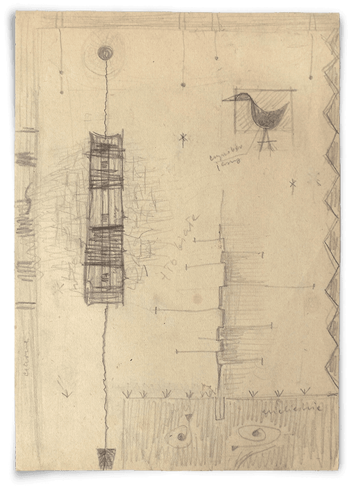 Mid-Century Modern sketch by Fr. Michalek