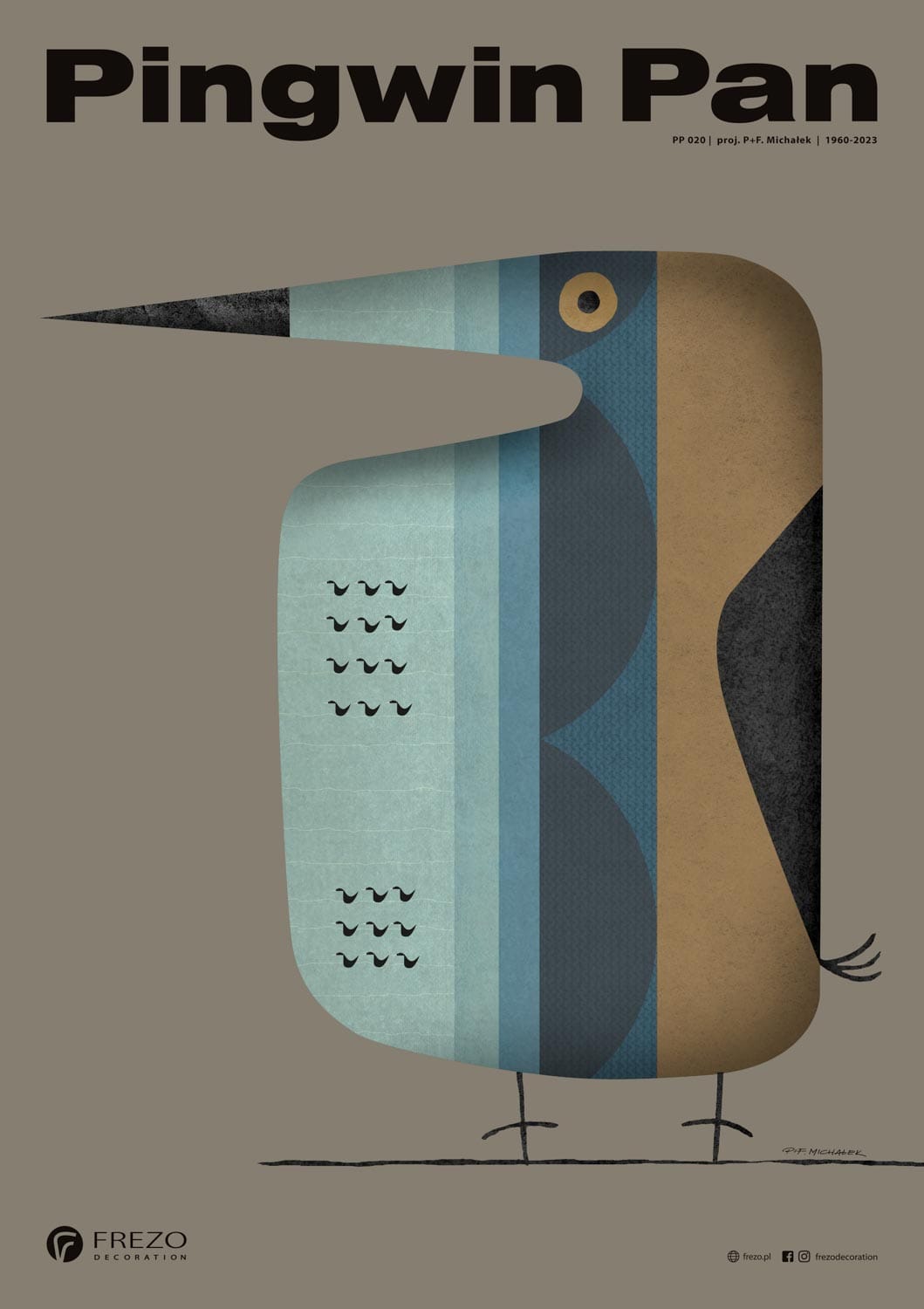 Vintage-inspired Penguin art print on fine art paper with embossed seal