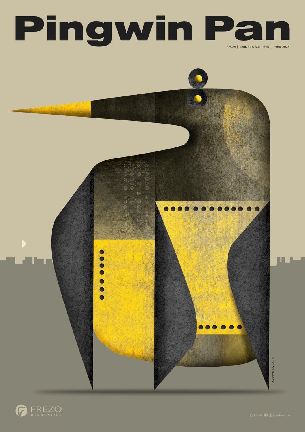 Vintage-inspired Penguin art print on fine art paper with embossed seal